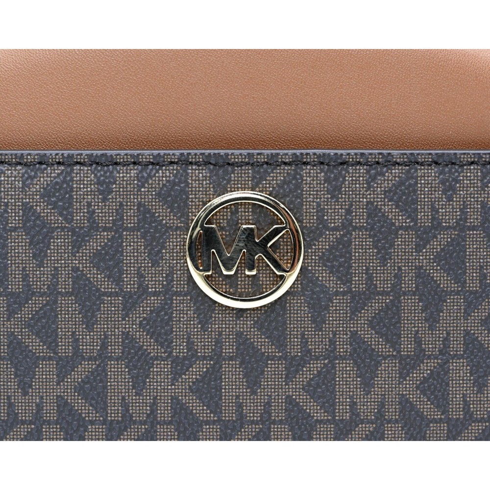 MICHAEL KORS JET SET GLAM Small Front Pocket Oval Crossbody Logo Canvas NWT - Picture 8 of 14